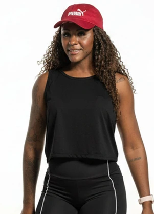 Cobertura - Regata Cropped Feminina com Termocolante  Preto - COBERTURA