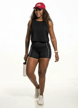 Cobertura - Regata Cropped Feminina com Termocolante  Preto - COBERTURA