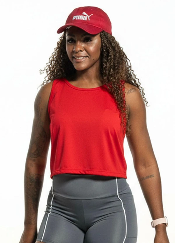 Cobertura - Regata Cropped Feminina Termocolante Vermelho