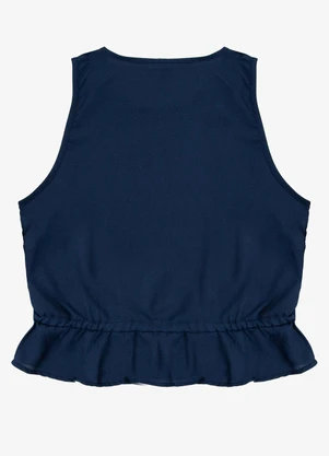 Infinita Cor - Regata Feminina em Crepe Azul - INFINITA COR