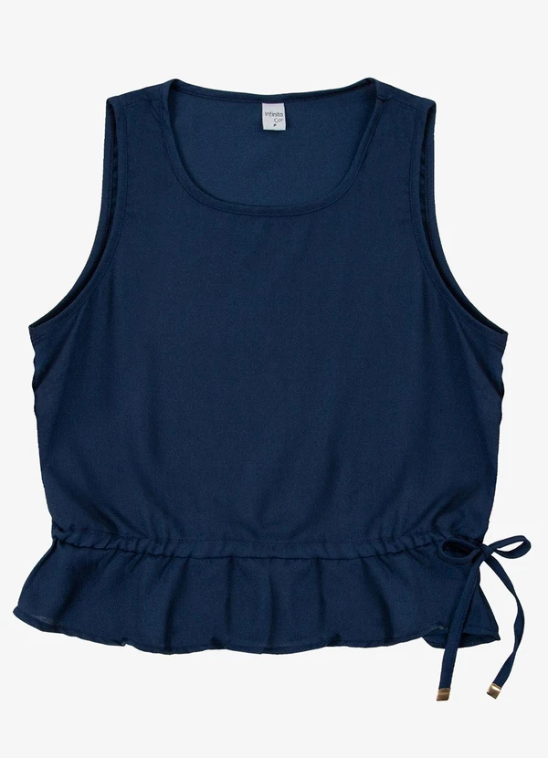 Infinita Cor - Regata Feminina em Crepe Azul