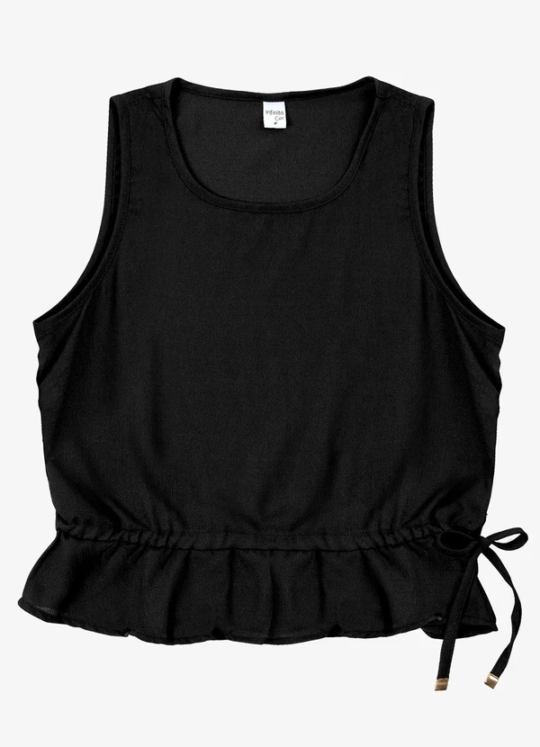 Infinita Cor - Regata Feminina em Crepe Preto