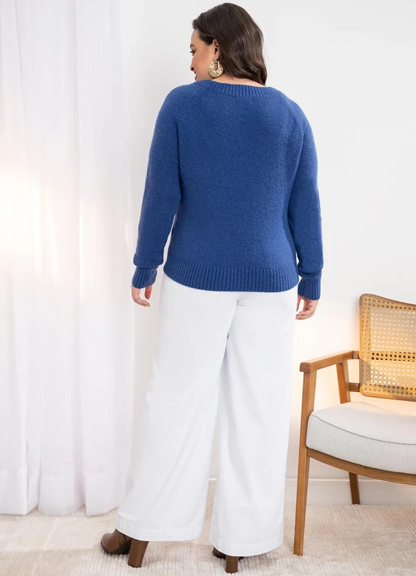 Quintess - Suéter em Tricô Marinho Decote V 10