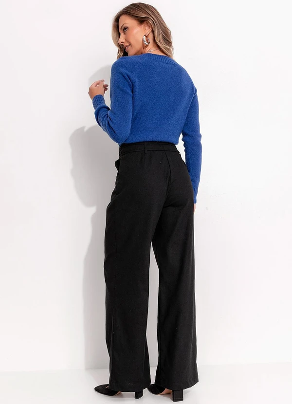 Quintess - Suéter em Tricô Marinho Decote V 4