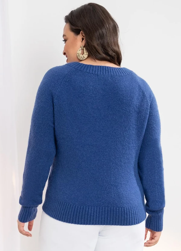 Quintess - Suéter em Tricô Marinho Decote V 8