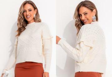Suter em Tric Off White com Textura