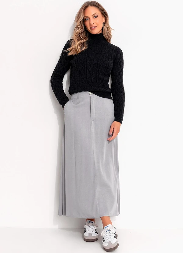 Quintess - Suéter em Tricô Preta Gola Alta 3