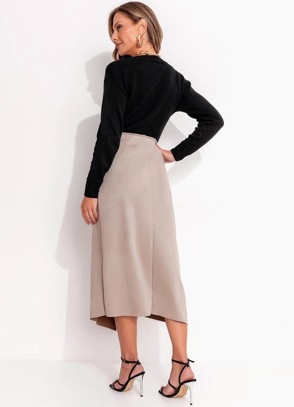 Quintess - Suéter em Tricô Preta Transpassada 4