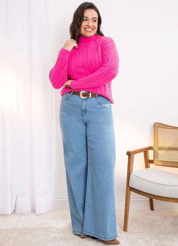 Quintess - Suéter em Tricô Rosa com Textura 10