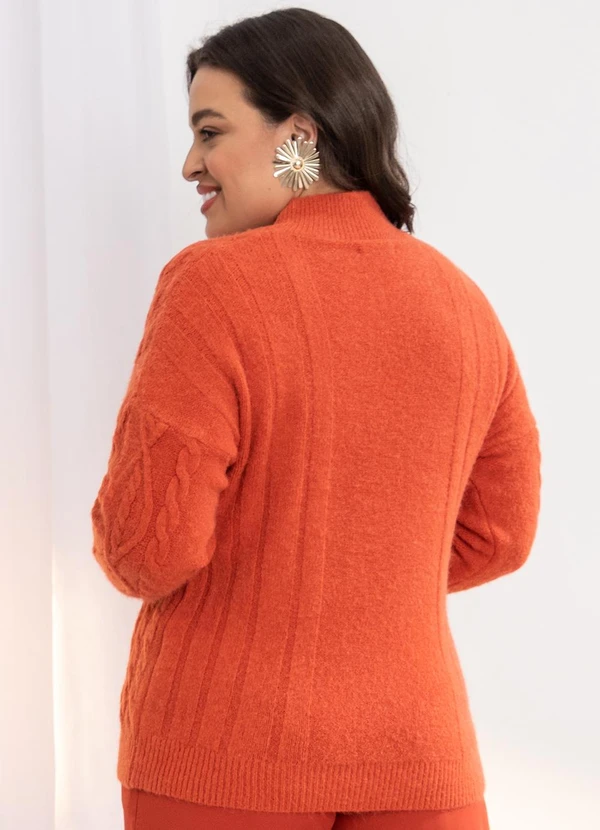 Quintess - Suéter em Tricô Terracota com Textura 6