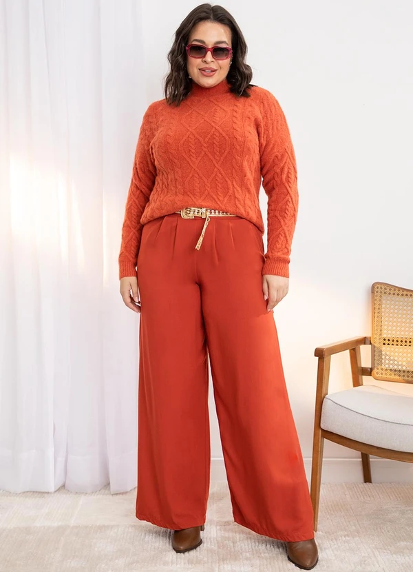 Quintess - Suéter em Tricô Terracota com Textura 7