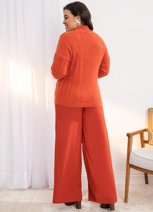 Quintess - Suéter em Tricô Terracota com Textura 8