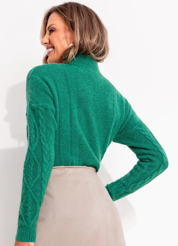 Quintess - Suéter em Tricô Verde com Textura 2