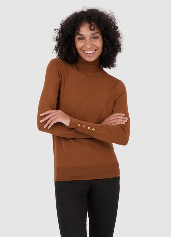 Malwee - Suéter em Tricot Feminino Marrom 2