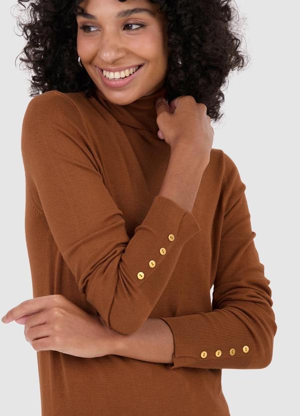 Malwee - Suéter em Tricot Feminino Marrom 4