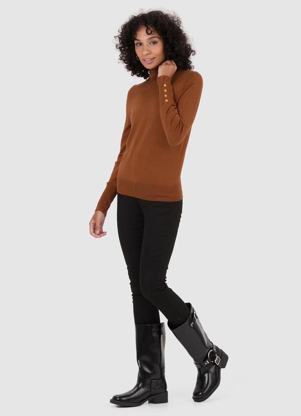 Malwee - Suéter em Tricot Feminino Marrom 6