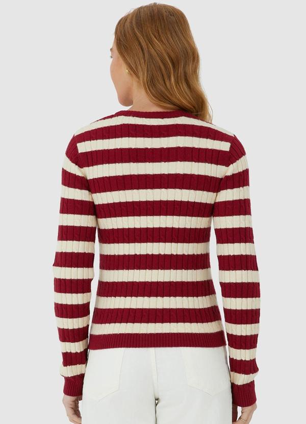 Malwee - Suéter em Tricot Listrado Vermelho 2