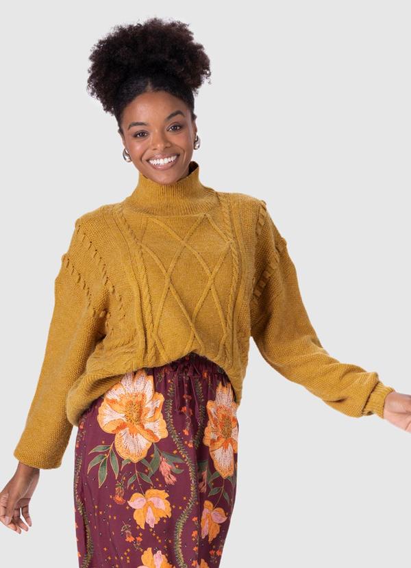 Malwee - Suéter Feminino em Tricô Amarelo