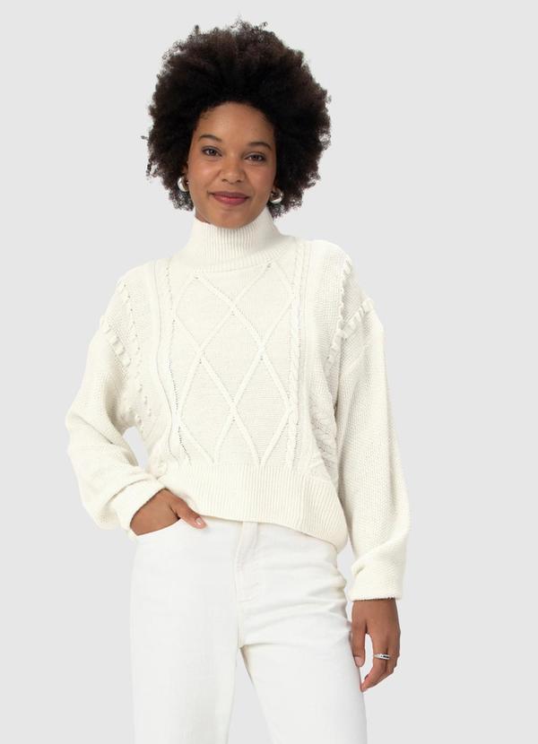 Malwee - Suéter Feminino em Tricô Bege 5