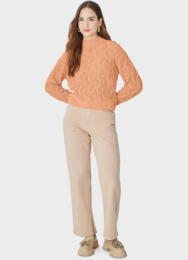 Malwee - Suéter Feminino em Tricô Laranja 2