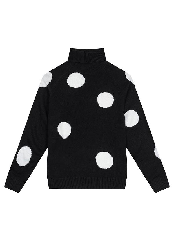 Malwee - Suéter Feminino em Tricô Poá Preto 4