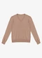 Rovitex - Sueter Feminino Gola V em Tricot Bege - variação: Marrom
