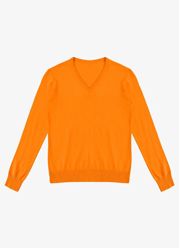 Rovitex - Sueter Feminino Gola V em Tricot Marrom