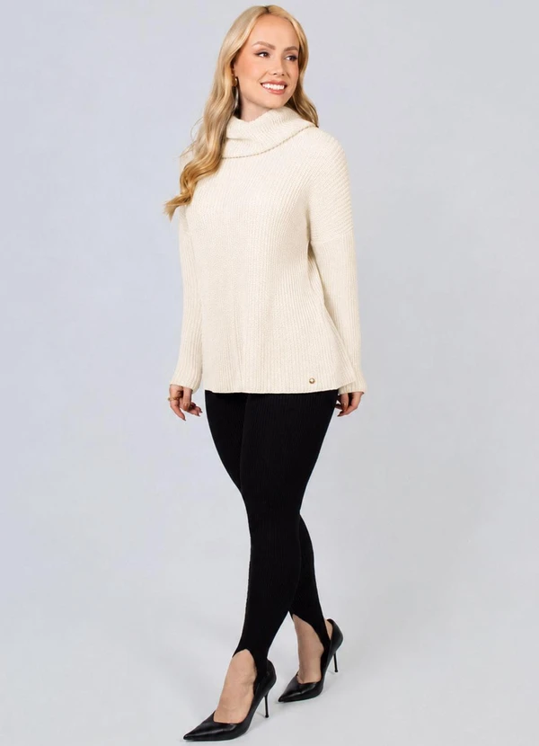 Doce Tom - Suéter Feminino Tricot EleganteOff White