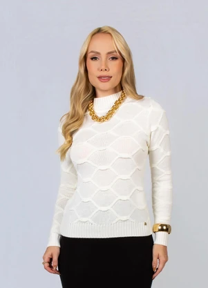 Doce Tom - Suéter Tricot Elegante Moderno Off-White - DOCE TOM