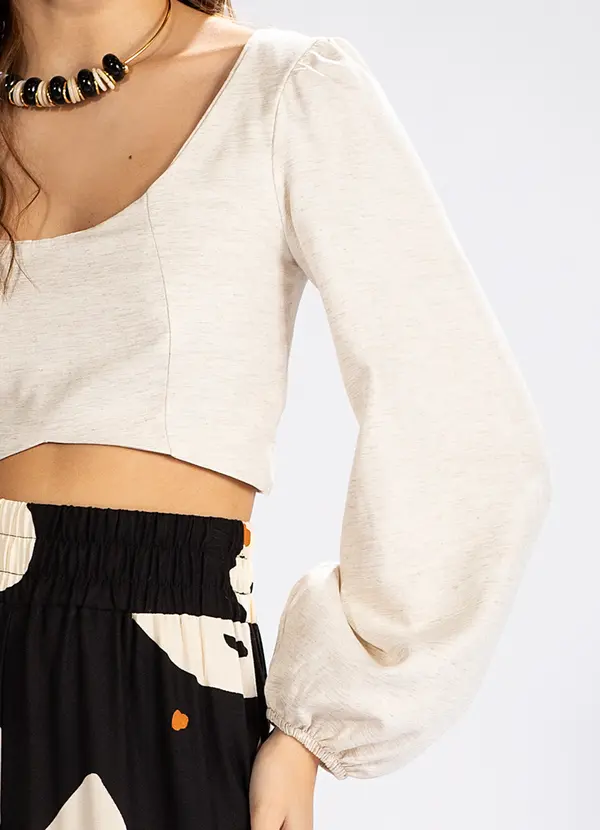 Hering - Top Manga Longa Viscolinho Bege 6