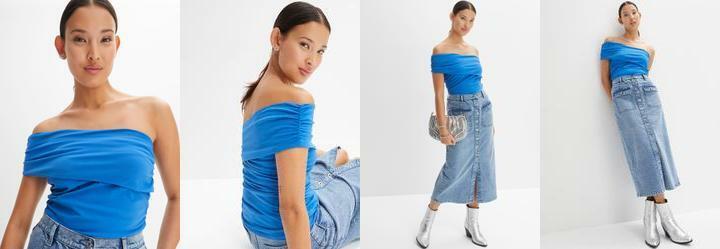 Blusa Azul Royal em Malha de Viscose