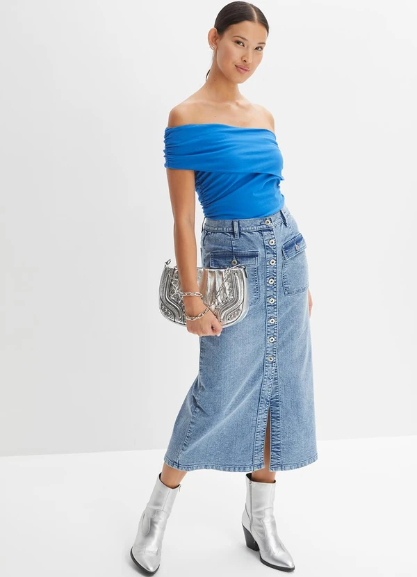 bonprix - Blusa Azul Royal em Malha de Viscose 3