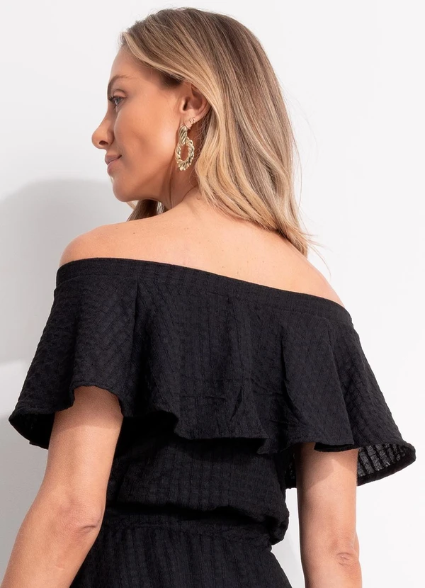 Quintess - Blusa Preta em Malha Texturizada 2