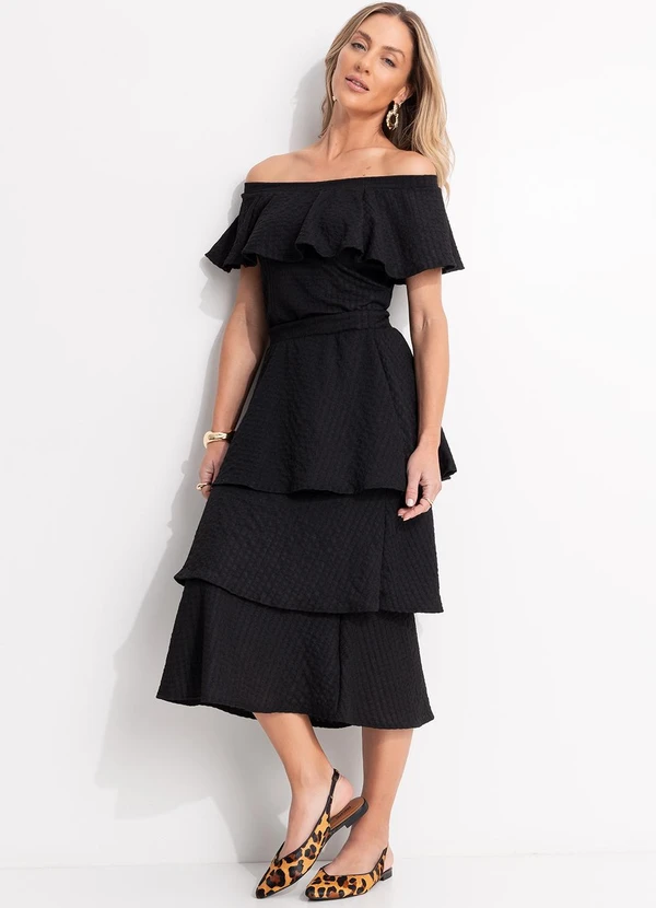 Quintess - Blusa Preta em Malha Texturizada 3