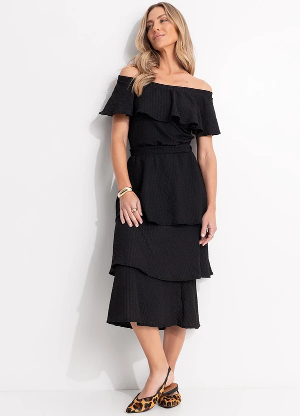 Quintess - Blusa Preta em Malha Texturizada 6