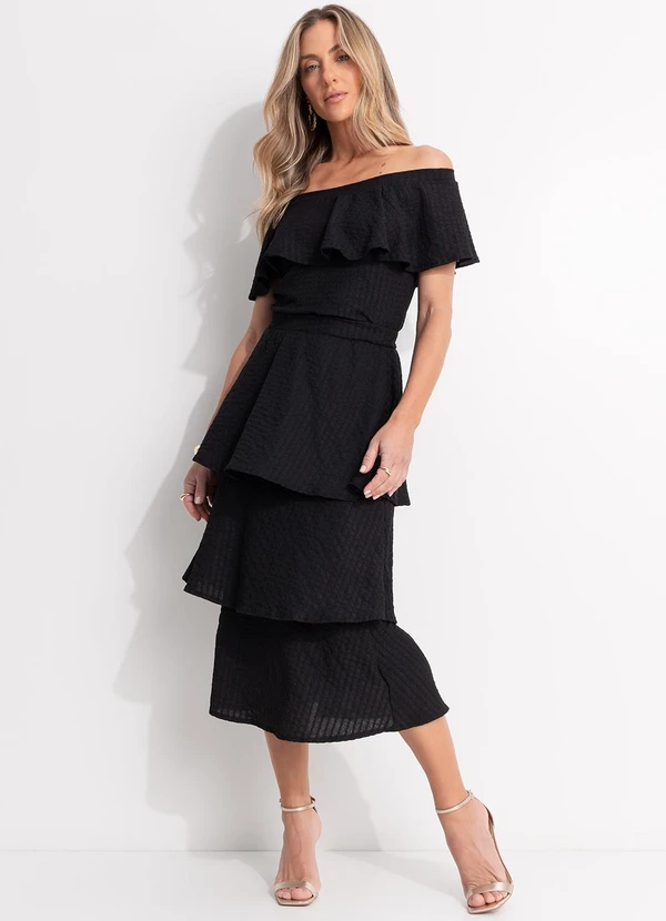 Quintess - Blusa Preta em Malha Texturizada 7