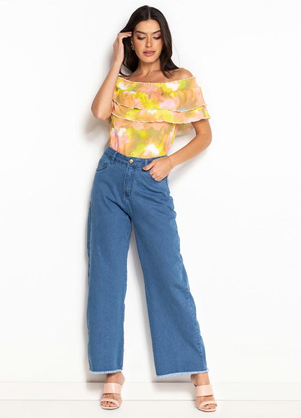 Queima Estoque - Blusa com Babado Rosa e Azul 4