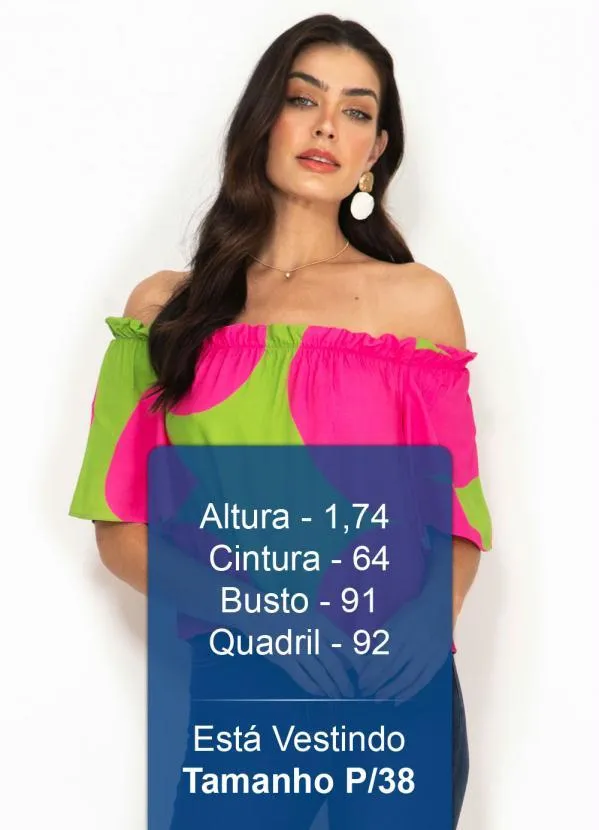 Forum - Blusa de Viscose Ombro a Ombro Estampada Rosa 5