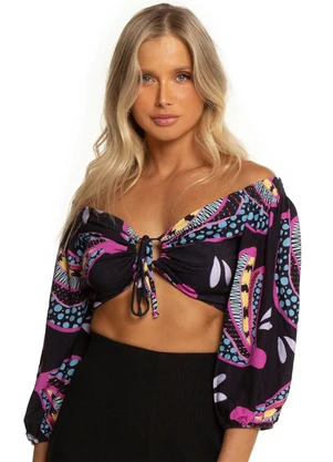 Endless - Blusa Feminina Ciganinha Preto - ENDLESS