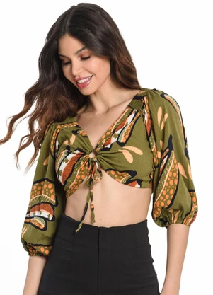 Endless - Blusa Feminina Ciganinha Verde - ENDLESS