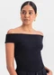 Essendi - Blusa Feminina Ombro a Ombro Cinza - variação: Preto