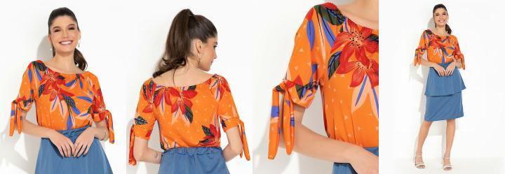 Blusa Floral Ombro a Ombro