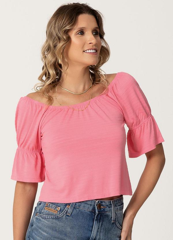 Habana - Blusa Modelagem na Altura do Cós Rosa