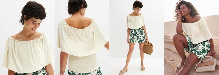 Blusa Off White em Malha de Viscose