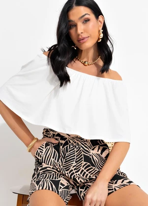 bonprix - Blusa Off White em Malha de Viscose - BONPRIX