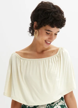 bonprix - Blusa Off White em Malha de Viscose - BONPRIX