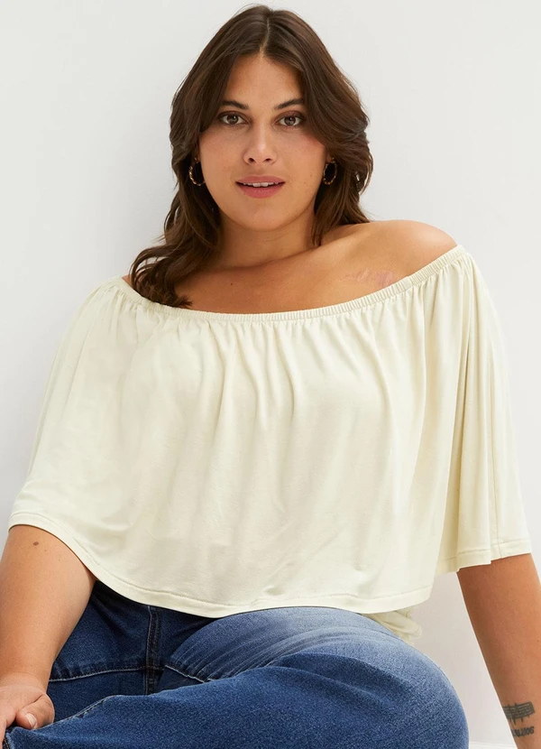 bonprix - Blusa Off White em Malha de Viscose 2