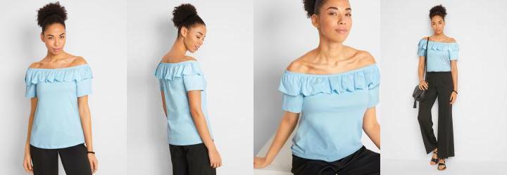 Blusa Ombro a Ombro Azul Candy