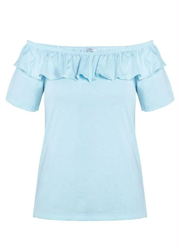 Queima Estoque - Blusa Ombro a Ombro Azul Candy 2