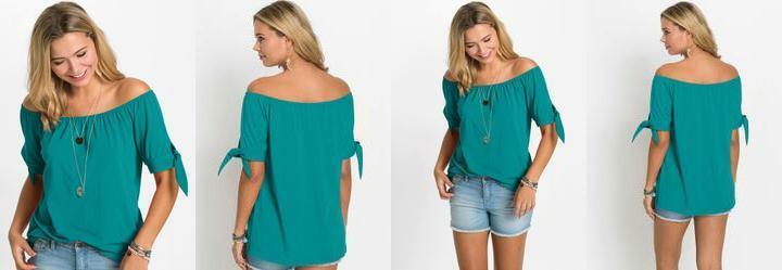 Blusa Ombro a Ombro Azul Ptroleo